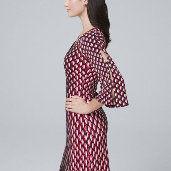 White House Black Market Split Sleeve Dress Small - Picture 3 of 8